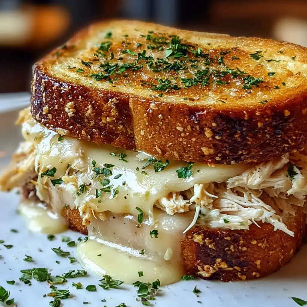 Cheesy Chicken Garlic Bread Sandwich Recipe - Recipe Image