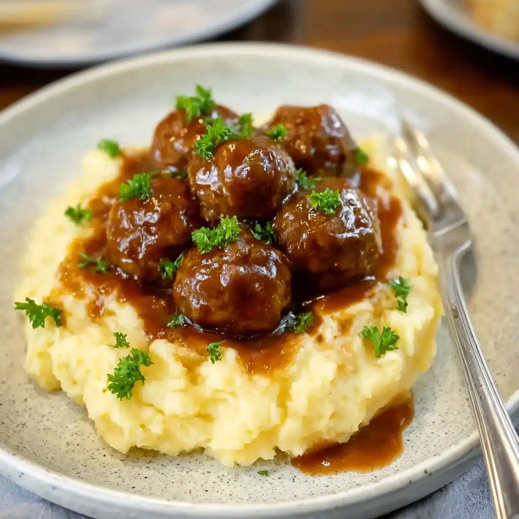 Slow Cooker Salisbury Steak Meatballs Recipe - Recipe Image