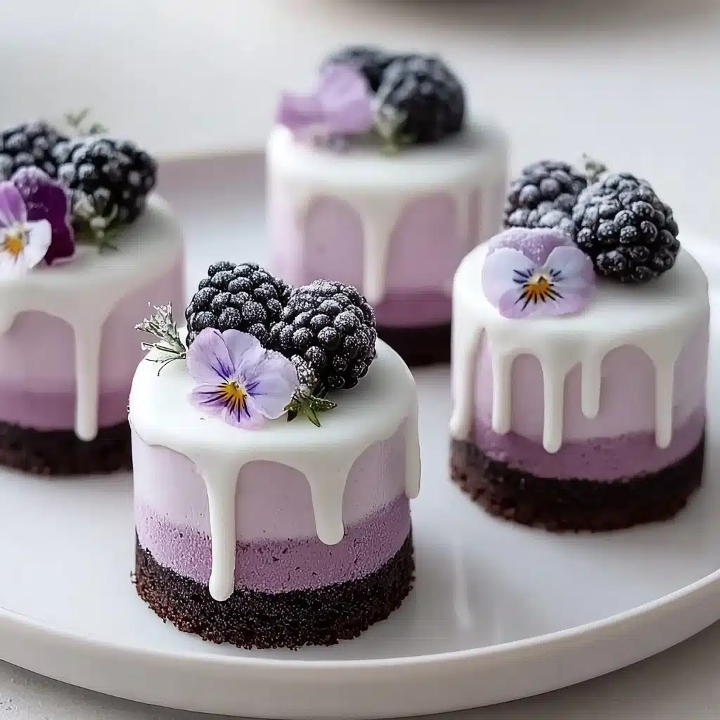 Mini Blackberry Mousse Cakes Recipe - Recipe Image