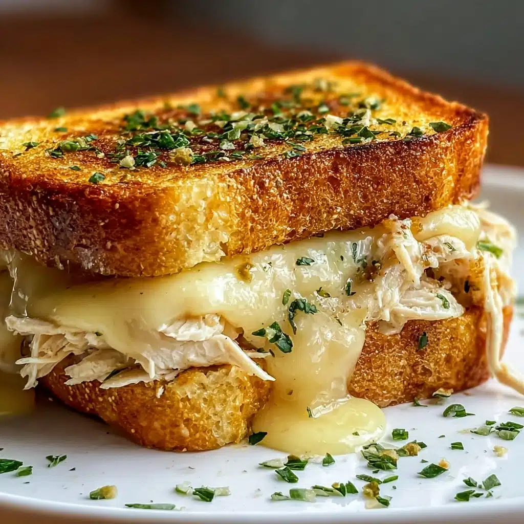 Cheesy Chicken Garlic Bread Sandwich Recipe - Recipe Image