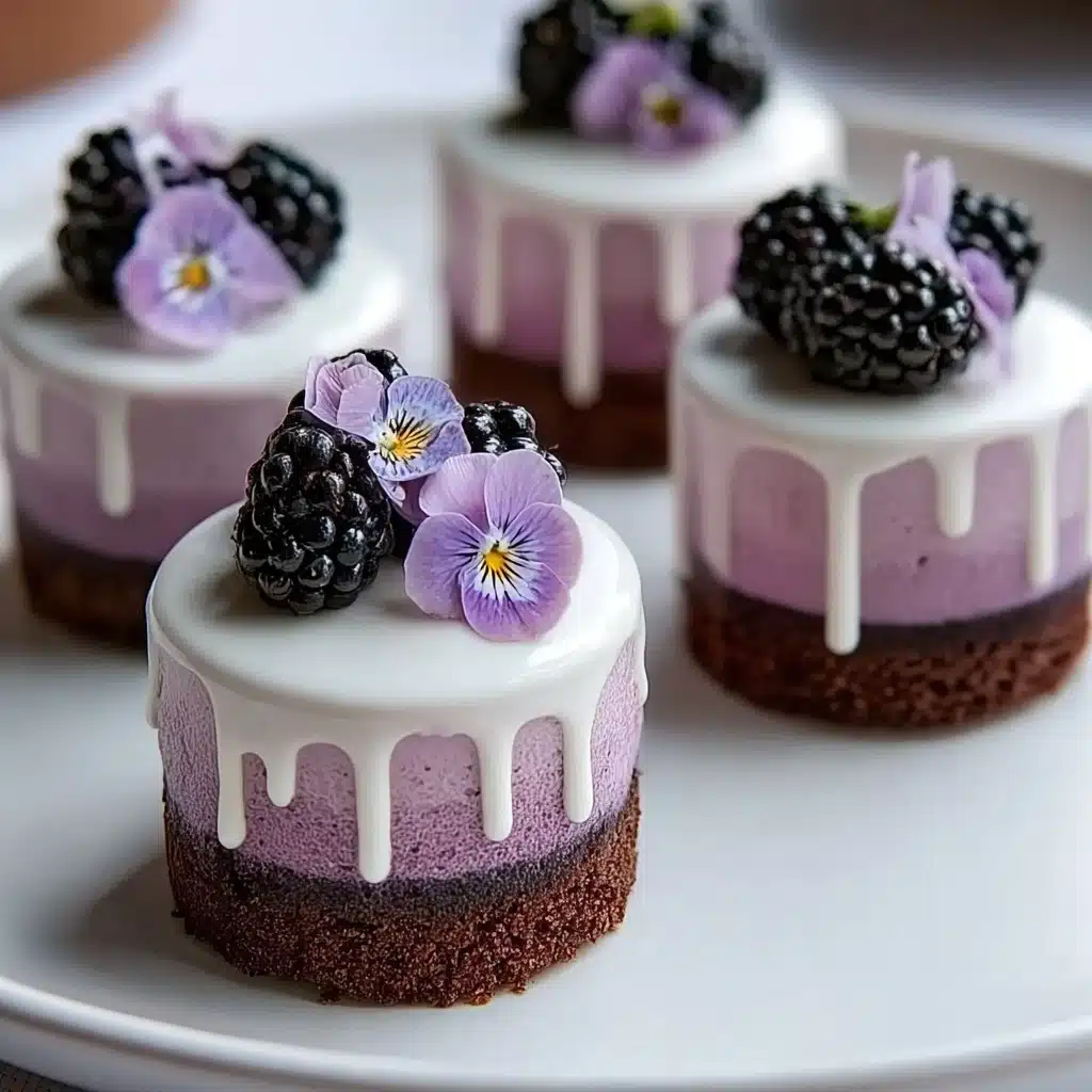 Mini Blackberry Mousse Cakes Recipe - Recipe Image