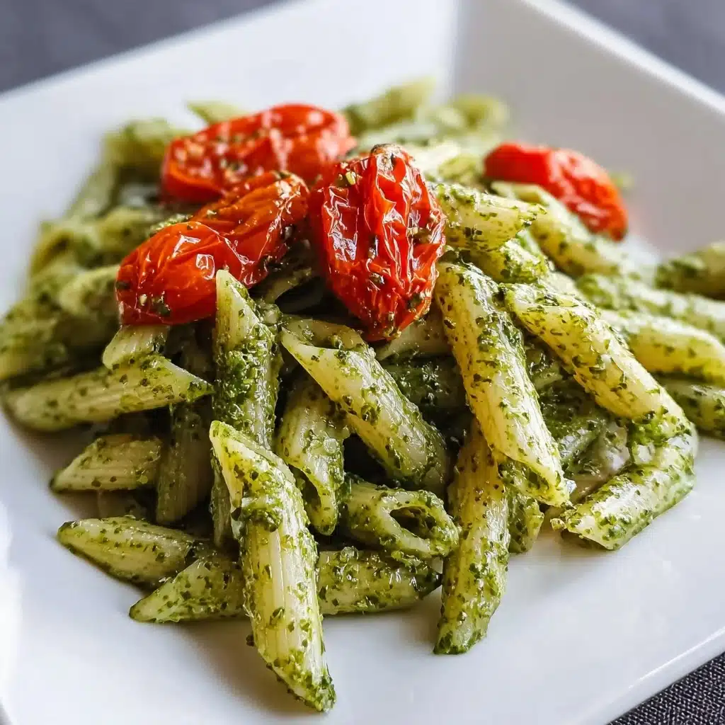 Asparagus Pesto Pasta with Roasted Tomatoes Recipe - Recipe Image