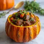 mpkin Beef Stew in Roasted Pumpkin Bowls Recipe