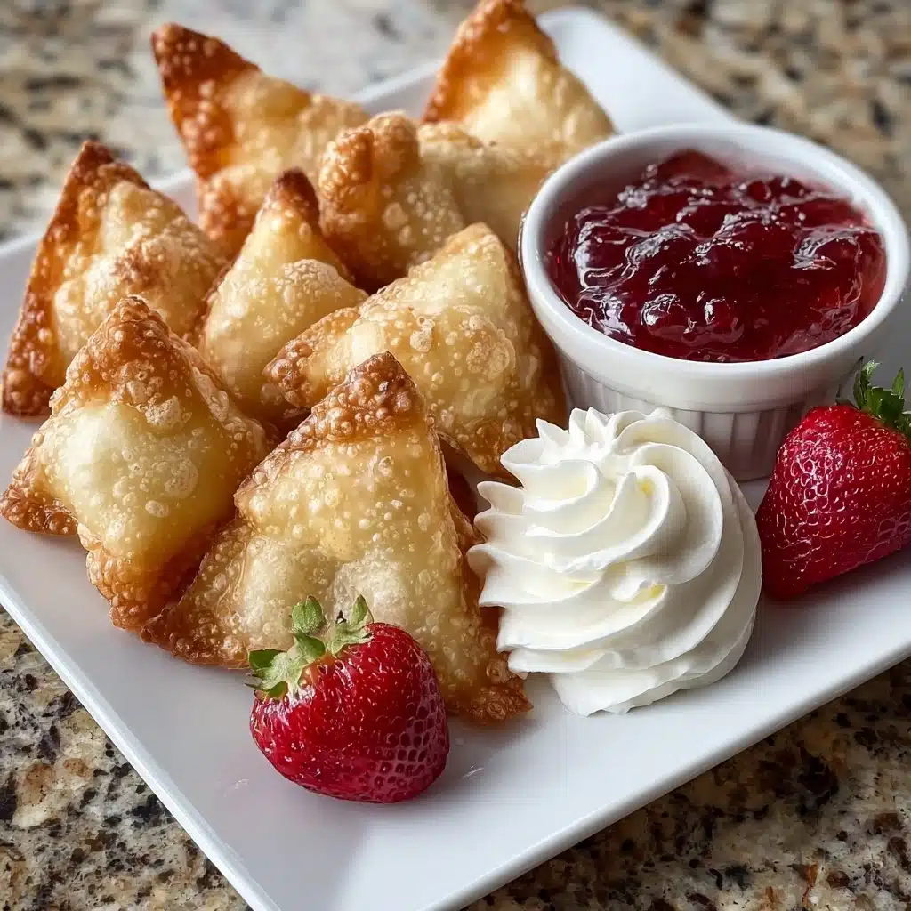 Deep-Fried Strawberry Cheesecake Stuffed Wonton Bites Recipe - Recipe Image