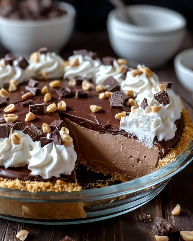 No-Bake Cream Cheese Peanut Butter Pie with Chocolate Whipped Cream Recipe