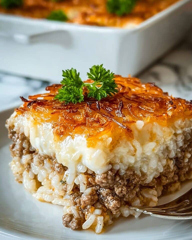 French Onion Ground Beef and Rice Casserole Recipe
