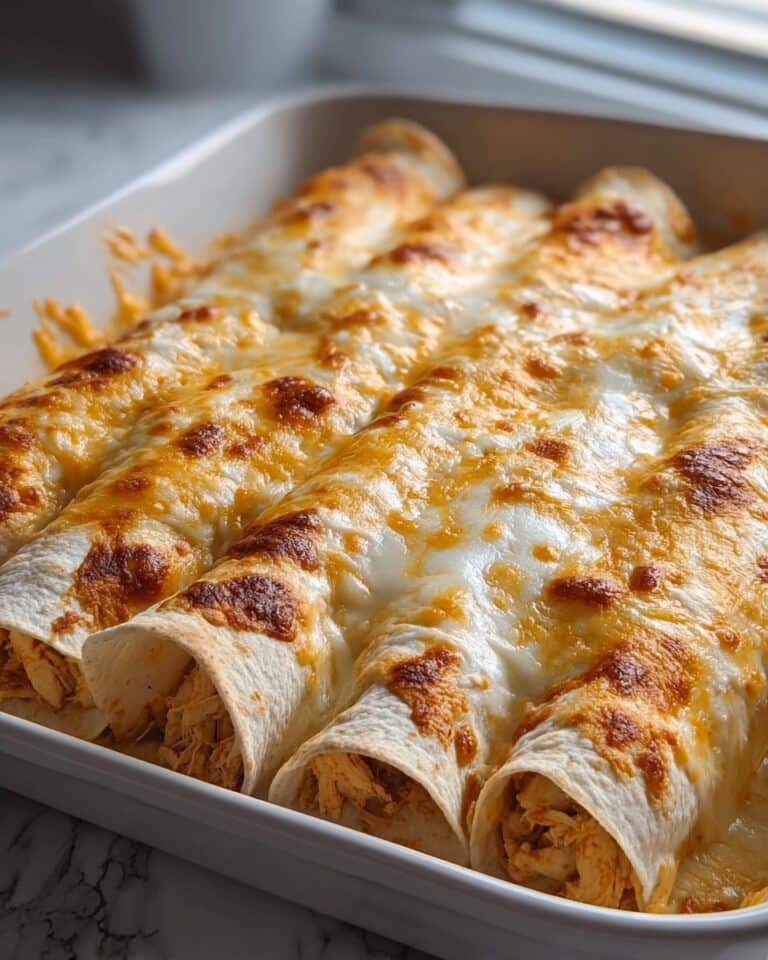 38g Protein Chicken Enchiladas with Dreamy White Sauce Recipe