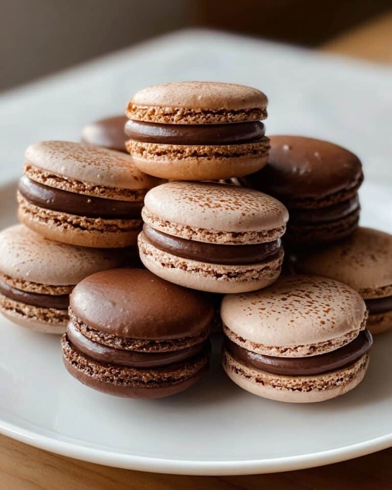 Chocolate Macarons with Dark Chocolate Ganache Recipe