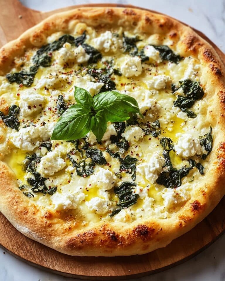 Greek Roasted Garlic Spinach White Pizza Recipe