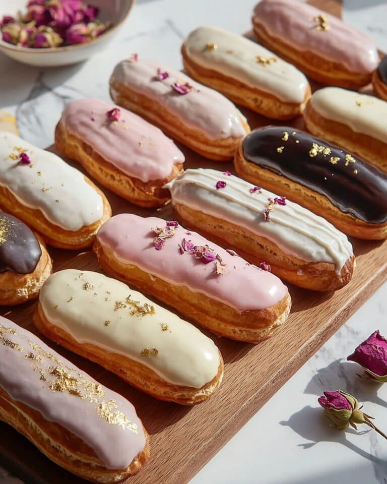 Decadent Chocolate and Rose Decorated Eclairs Recipe