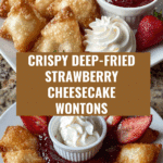 Deep-Fried Strawberry Cheesecake Stuffed Wonton Bites Recipe