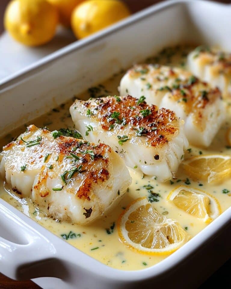 Baked Cod in Coconut Lemon Cream Sauce Recipe