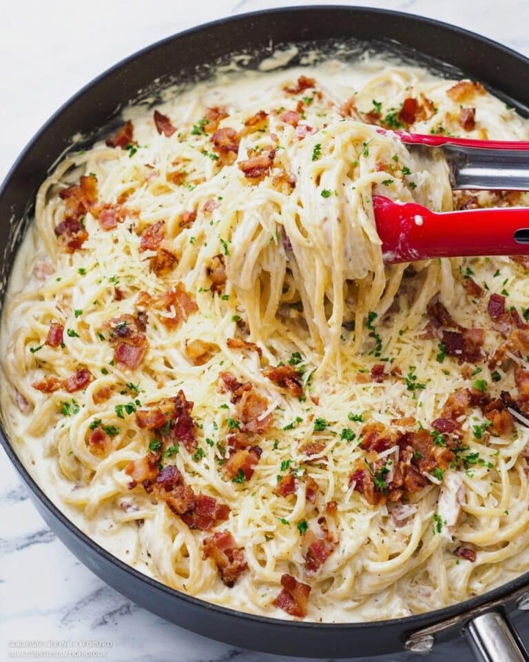 Smoked Gouda Alfredo Pasta with Bacon Recipe