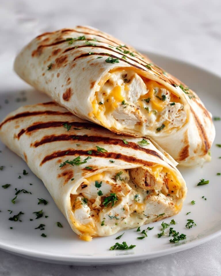 Cheesy Chicken Garlic Wraps Recipe