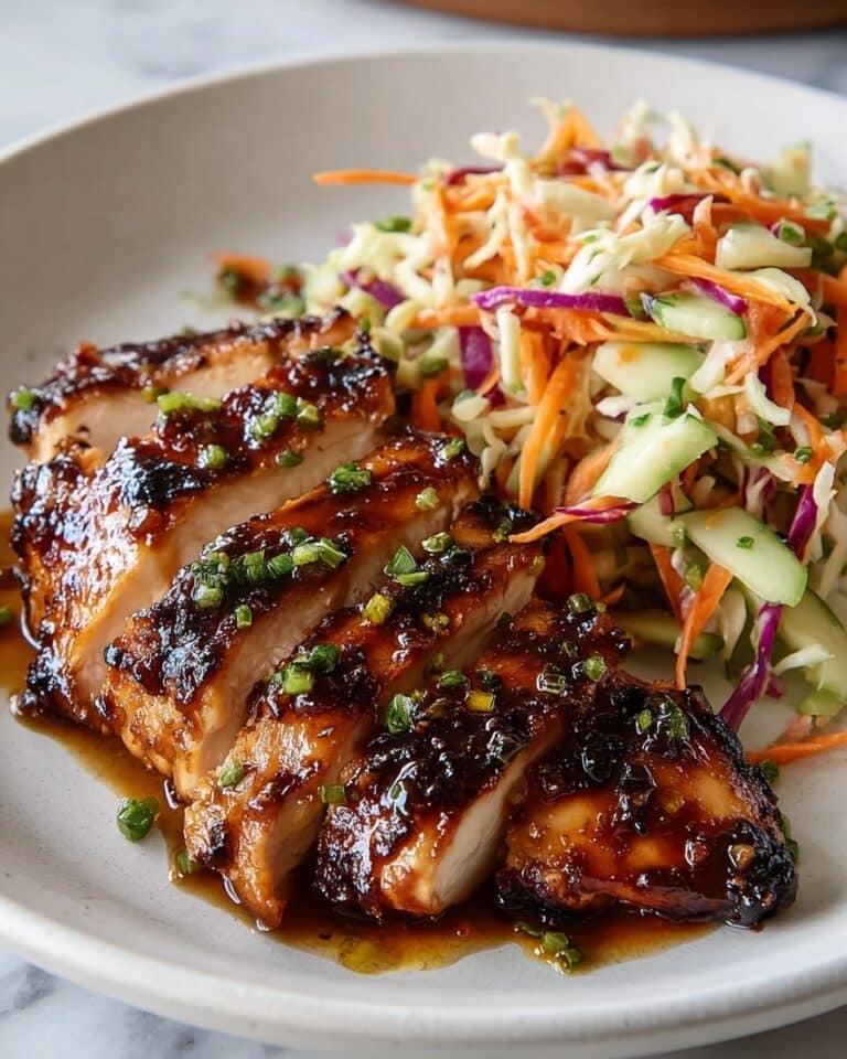 Sticky Apple Cider Chicken with Crisp Autumn Slaw Recipe