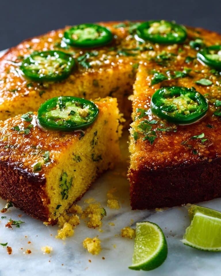 Spicy Sweet Jalapeño Cornbread with Zesty Lime Drizzle Recipe