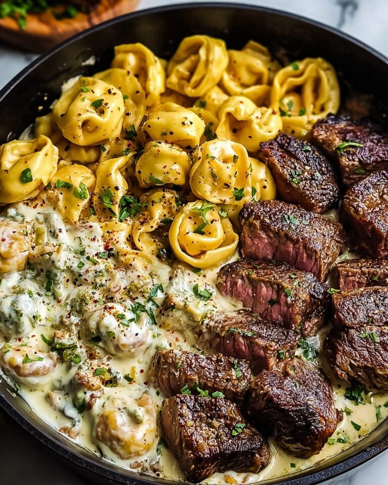 Garlic Steak & Cheese-Filled Tortellini Skillet Bliss Recipe