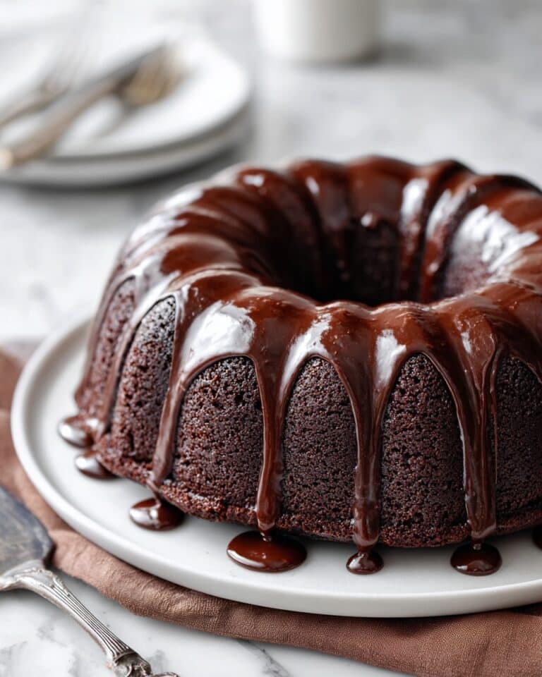 Chocolate Brownie Bundt Cake with Rich Chocolate Ganache Recipe