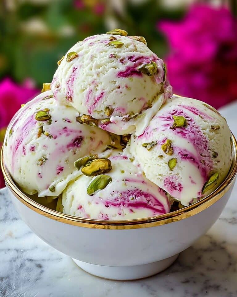 Rose Pistachio Cheesecake Ice Cream Recipe