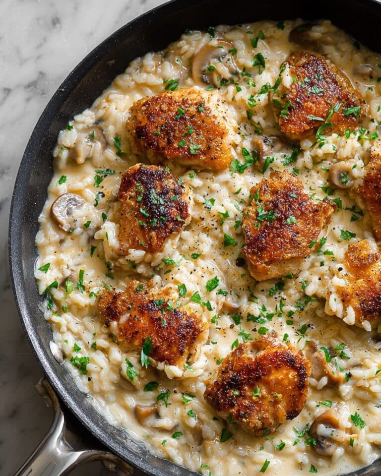 One-Pan Creamy Parmesan Chicken & Rice Recipe