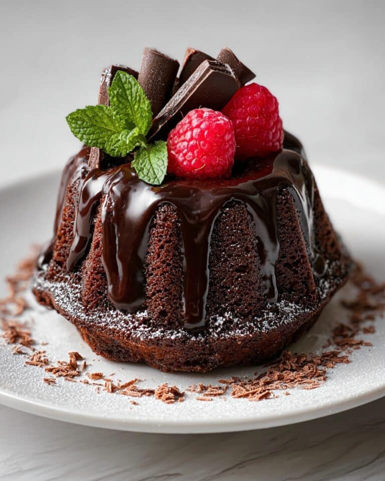 Mini Chocolate Coffee Bundt Cakes with Rich Chocolate Ganache Recipe