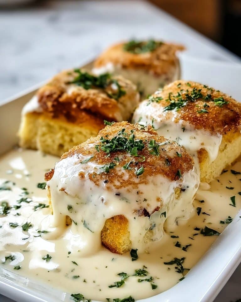 Chicken Pillows with Creamy Parmesan Sauce Recipe