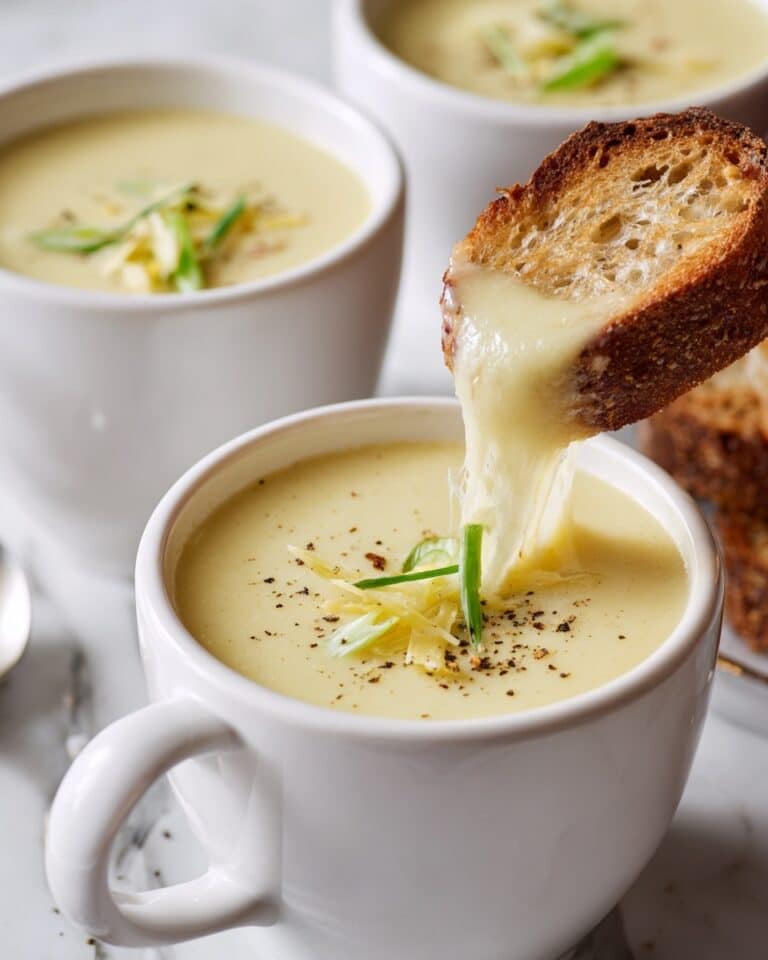 Roasted Garlic Cheddar Cauliflower Soup Recipe