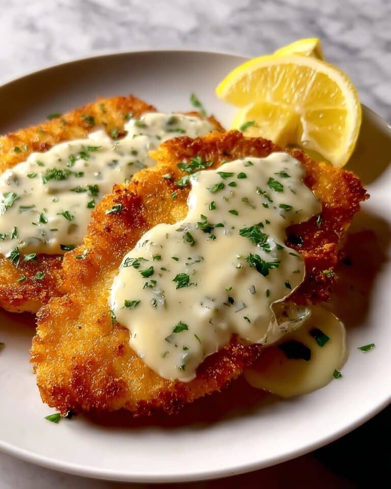 Lemon Pecorino Crusted Chicken with Creamy Lemon Sauce Recipe