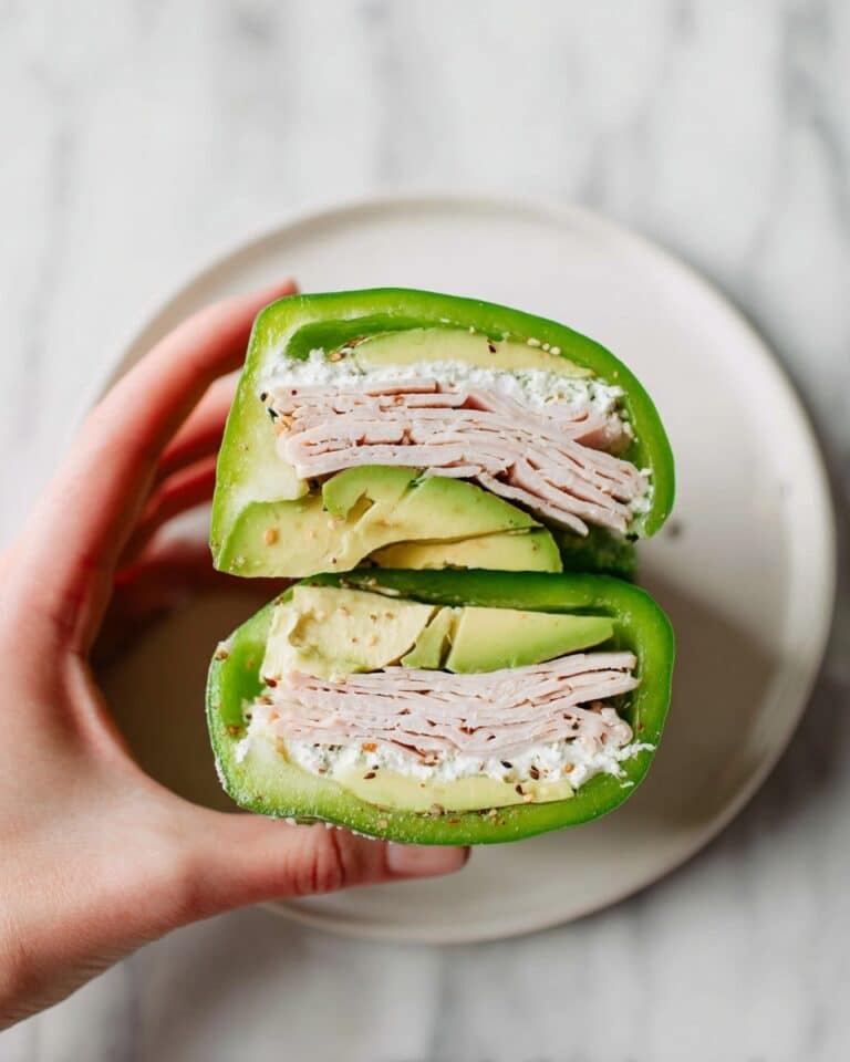 Bell Pepper Sandwich with Turkey, Bacon, Provolone, and Veggies Recipe